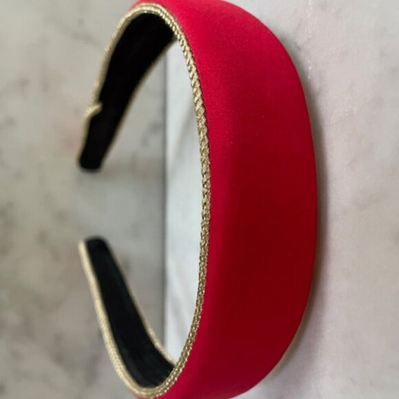 DEBORAH RHODES MOCHA Red Gold Padded Vintage Headband - Picture 11 of 14